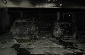 Polizeidirektion Worms: POL-PDWO: Feuer im Parkhaus - Zwei Autos brennen aus