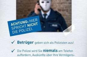 Polizei Bonn: POL-BN: Vermehrt Anrufe von falschen Polizeibeamten - die Polizei warnt vor Trickbetrügern