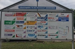 Polizeidirektion Landau: POL-PDLD: Diebstahl einer Infotafel - Zeugen gesucht