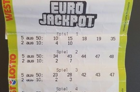 Eurojackpot: "Ich musste ein, zwei, drei Mal hinschauen und konnte es immer noch nicht glauben" / Mit diesem Schein räumte der Eurojackpot-Gewinner mehr als 76 Millionen Euro ab