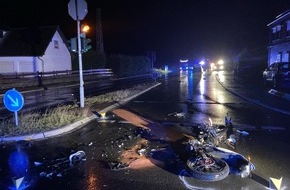 Polizei Aachen: POL-AC: Verkehrsunfall in der Eifel: Auto stößt mit Motorrad zusammen