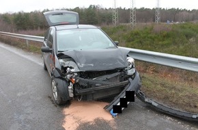 Polizeidirektion Kaiserslautern: POL-PDKL: A6/Kaiserslautern, In die Schutzplanken gekracht