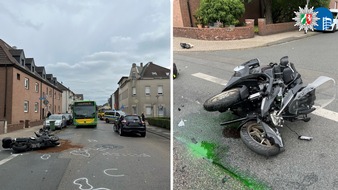 Polizeipräsidium Oberhausen: POL-OB: Motorradfahrer bei Zusammenstoß mit Pkw verletzt