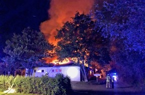 Polizei Mettmann: POL-ME: Vereinsheim an der Götschenbeck durch Feuer total zerstört - Ratingen - 2008005