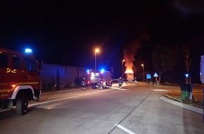 Verkehrsdirektion Mainz: POL-VDMZ: Gefahrgutauflieger geht in Flammen auf