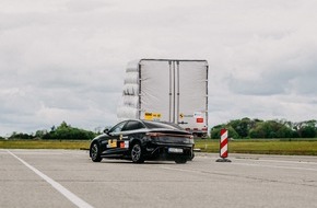 ADAC: ADAC Test zeigt: Gesetzlich vorgeschriebener Lkw-Unterfahrschutz nahezu wirkungslos / Zulassungsvoraussetzungen nicht ausreichend / Notbremsassistent am Stauende hilft nur bedingt