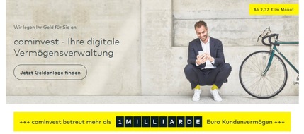 comdirect - eine Marke der Commerzbank AG: Kundenvermögen von cominvest knackt die Milliarden-Euro-Marke