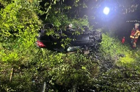 Kreispolizeibeh&ouml;rde Oberbergischer Kreis: POL-GM: Mercedes landet nach Verkehrsunfall auf dem Dach