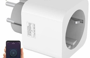 PEARL GmbH: Luminea Home Control WLAN-Steckdose SF-505.avs mit Energiekostenmesser, App-, Timer- & Sprachsteuerung: Geräte komfortabel ein- und ausschalten und den Stromverbrauch messen