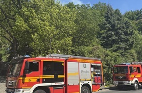 Feuerwehr Dresden: FW Dresden: Vegetationsbrand am Luftbad Dölzschen - rund 300 Quadratmeter Waldboden betroffen