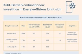 Testberichte.de: Sparsame Kühlschränke rechnen sich schon nach 8 Jahren