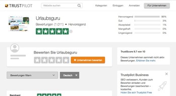 Urlaubsguru GmbH: Presse-Info: Bestwerte bei der Zufriedenheit für Urlaubsguru