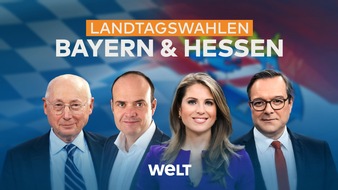 PREMIUM-Gruppe GmbH: WELT TV zu den Landtagswahlen in Bayern und Hessen am Sonntag, 8. Oktober 2023, mit Sondersendung ab 17 Uhr