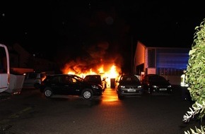 Polizeidirektion Koblenz: POL-PDKO: Brand mehrerer Fahrzeuge in Weißenthurm