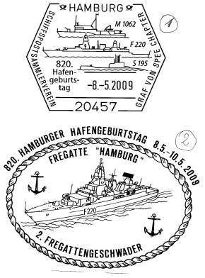 Deutsche Marine - Pressemeldung: Sonderstempel der Marine zum 820. Hamburger Hafengeburtstag - Marine bietet vielfältiges Programm