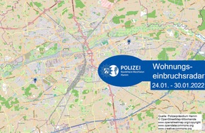 Polizeipräsidium Hamm: POL-HAM: Wohnungseinbruchsradar Hamm für die Woche vom 24. Januar bis 30. Januar 2022