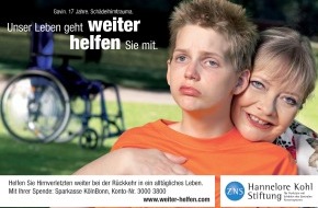 ZNS - Hannelore Kohl Stiftung: Das Leben geht WEITER. HELFEN Sie mit / ZNS - Hannelore Kohl Stiftung mit neuer Plakatkampagne