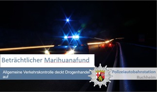Polizeidirektion Neustadt/Weinstraße: POL-PDNW: Polizeiautobahnstation Ruchheim - Allgemeine Verkehrskontrolle deckt Drogenhandel auf