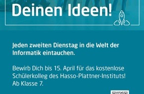 HPI Hasso-Plattner-Institut: HPI-Schülerkolleg 2021/22: Programmiere die Zukunft mit Deinen Ideen