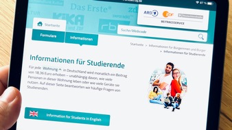 ARD ZDF Deutschlandradio Beitragsservice: Zum Start des Wintersemesters: Das sollten junge Menschen zum Rundfunkbeitrag wissen