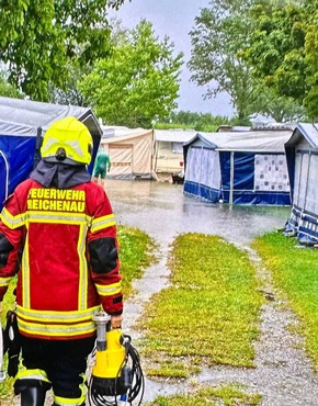 FW Reichenau: Starkregen fordert Reichenauer Feuerwehr, 21.08.2025, Reichenau, Insel-Ortsteile