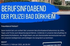 Polizeidirektion Neustadt/Weinstraße: POL-PDNW: Berufsinformationsabend bei der Polizeiinspektion Bad Dürkheim