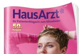 Wort & Bild Verlagsgruppe - Unternehmensmeldungen: Jubiläum: 50. Ausgabe des HausArzt-PatientenMagazins / Deutschlands größtes Gesundheitsmagazin aus der Hausarztpraxis verzeichnet Reichweitenhoch (FOTO)