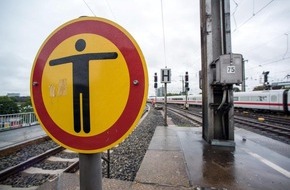 Bundespolizeidirektion Sankt Augustin: BPOL NRW: Bundespolizei warnt vor unberechtigtem Betreten der Gleise: Bringen Sie sich nicht in Lebensgefahr!