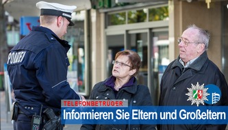Polizeipräsidium Oberhausen: POL-OB: Seniorin von Telefonbetrügermafia hereingelegt - Informieren Sie Ihre Eltern und Großeltern!