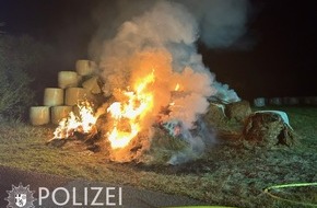 Polizeidirektion Pirmasens: POL-PDPS: Nächtlicher Heuballenbrand