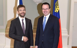 Fürstentum Liechtenstein: ikr: Treffen von Justizminister Thomas Zwiefelhofer mit seinem tschechischen Amtskollegen Robert Pelikán