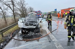 Freiwillige Feuerwehr H&uuml;nxe: FW H&uuml;nxe: Pkw-Brand auf der BAB 3 - Zeitweise langer R&uuml;ckstau