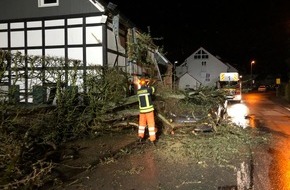 Feuerwehr Sprockhövel: FW-EN: Baum stürzt auf Auto