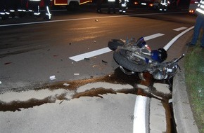 Polizeidirektion Kaiserslautern: POL-PDKL: Verkehrsunfall, Motorradfahrer schwer verletzt