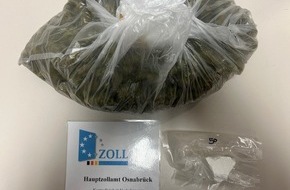 Hauptzollamt Osnabrück: HZA-OS: Osnabrücker Zoll stellt Drogen beim Fahrgast im Taxi sicher