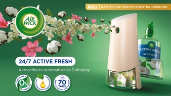 Reckitt Deutschland: Mit Active Fresh präsentiert Air Wick das erste aerosolfreie automatische Duftspray der Marke