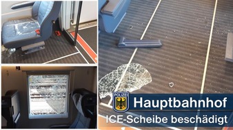 Bundespolizeidirektion München: Bundespolizeidirektion München: ICE-Scheibe beschädigt: 35-Jähriger verletzte sich zusätzlich im Polizeigewahrsam
