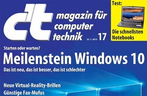 c't: Microsoft startet neues Betriebssystem Windows 10 / Mit dem kostenlosen Upgrade warten