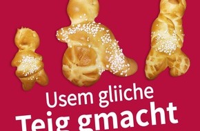 Pro Infirmis Schweiz: "Usem gliiche Teig gmacht": Pro Infirmis wirbt am 3. Dezember schweizweit mit Grittibänzen mit Behinderungen für Inklusion