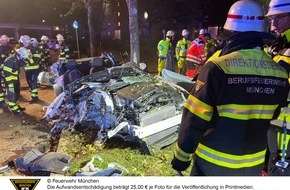 Feuerwehr M&uuml;nchen: FW-M: Schwerer Verkehrsunfall mit zwei Verletzten (Neuperlach)