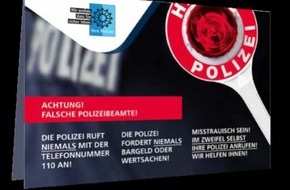 Polizeidirektion Landau: POL-PDLD: Aktuelle Warnmeldung der Polizeidirektion Landau zu Schockanrufen und falschen Polizeibeamten