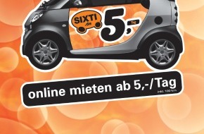 Sixt Aktiengesellschaft: SIXTI geht an den Start: Online Automieten ab 5 Euro pro Tag
