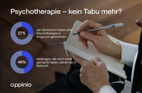 appinio GmbH: Studie zur mentalen Gesundheit: Mit Reden zu mehr Glück / Jeder vierte Deutsche hat bereits eine Psychotherapie in Anspruch genommen