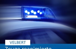 Polizei Mettmann: POL-ME: Internistischer Notfall am Steuer: Zeuge reanimiert 61-Jährigen - Velbert - 2404093