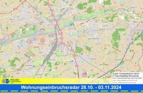Polizeipräsidium Hamm: POL-HAM: Wohnungseinbruchsradar Hamm für die Woche vom 28. Oktober bis 3. November