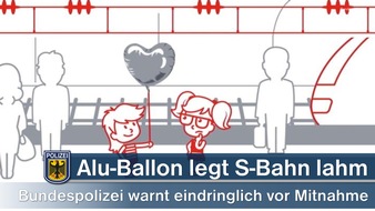 Bundespolizeidirektion München: Bundespolizeidirektion München: Alu-Luftballon verursacht Kurzschluss - Bundespolizei weist eindringlich auf Verbot hin