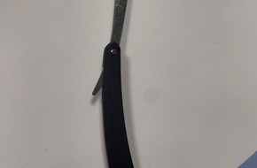 Bundespolizeiinspektion Hamburg: BPOL-HH: Alkoholisierter Aggressor bedroht Fahrgast (m.89) mit einem Rasiermesser in Hamburger S-Bahn - Vorläufige Festnahme durch Bundespolizei-