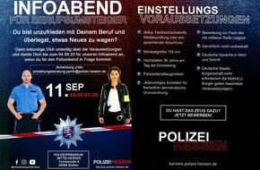 Polizeipräsidium Mittelhessen - Pressestelle Marburg-Biedenkopf: POL-MR: Infoveranstaltung für Berufs-Umsteiger - Den Traum vom Polizeiberuf doch noch verwirklichen?