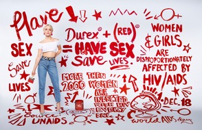 HABT SEX UND RETTET LEBEN: Dazu fordert Durex gemeinsam mit (RED) auf und setzt damit ein klares Zeichen im Kampf gegen AIDS