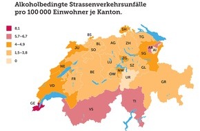 Touring Club Schweiz/Suisse/Svizzero - TCS: Alkoholbedingte Verkehrsunfälle: In Genf deutlich häufiger als in Zürich